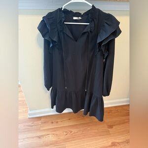 Entro Black Ruffled Mini Dress